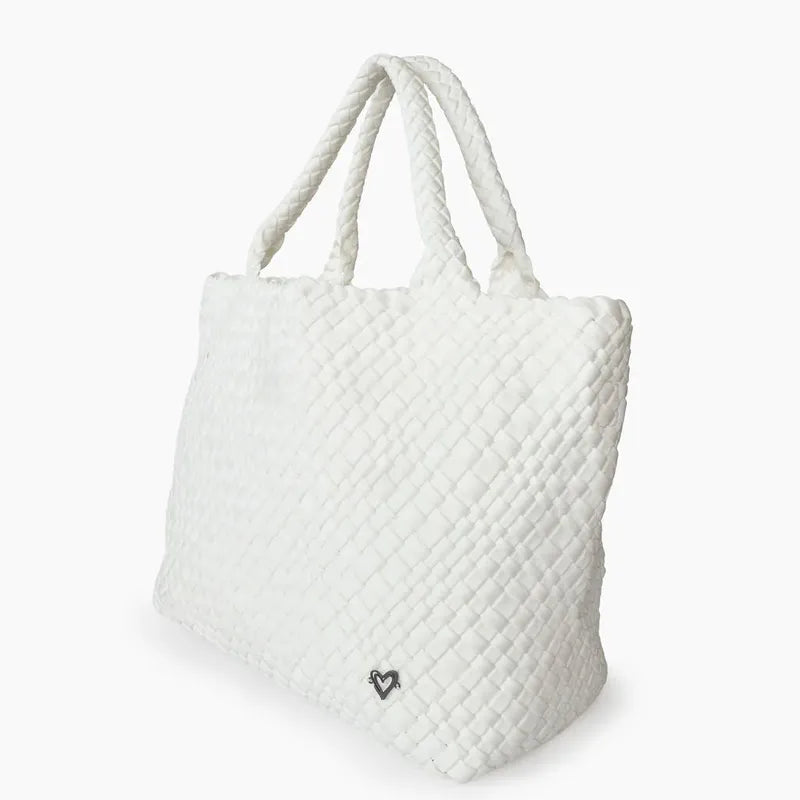 preneLOVE London Large Woven Tote - White