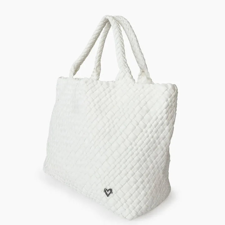 preneLOVE London Large Woven Tote - White
