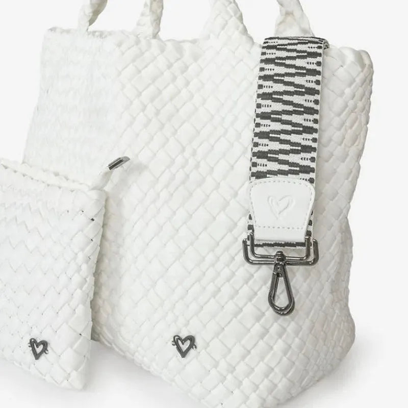 preneLOVE London Large Woven Tote - White