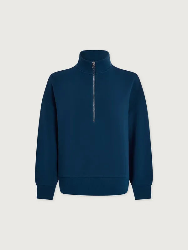 Varley Mavis Mock Neck Sweat - Sea Blue