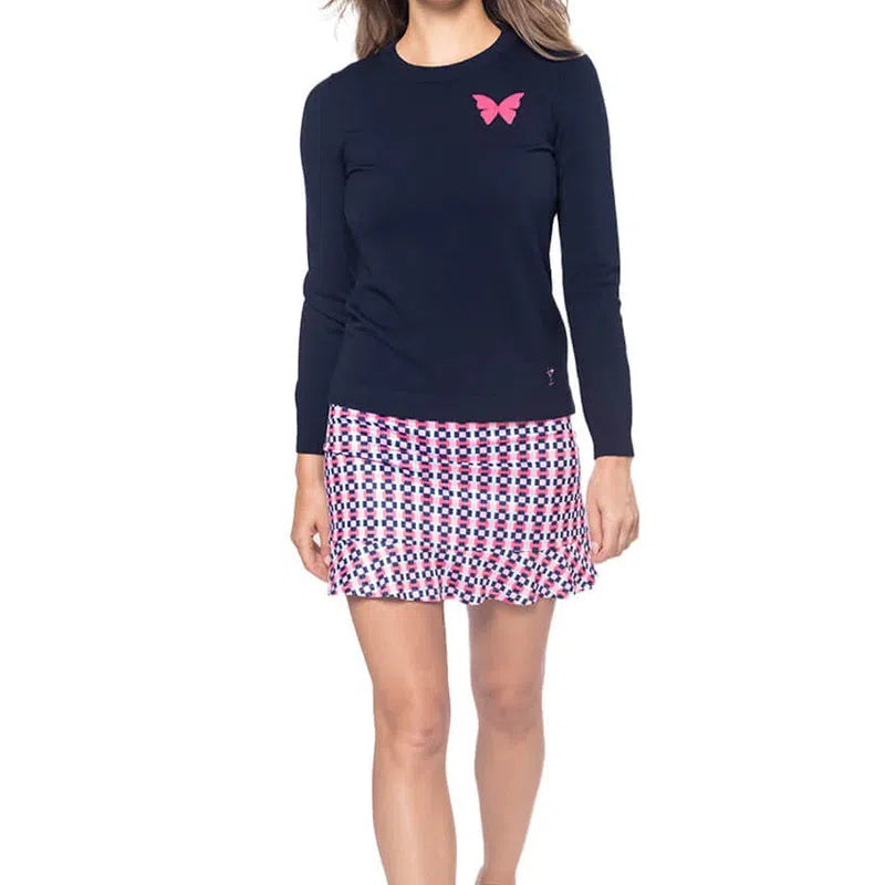 Golftini Crewneck Butterfly Sweater - Navy