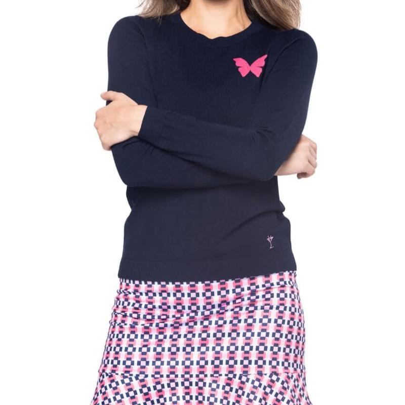 Golftini Crewneck Butterfly Sweater - Navy