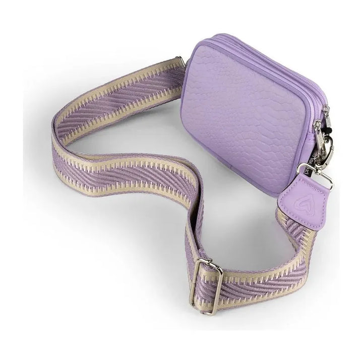 preneLOVE Dual Zip Belt/Crossbody Bag - Lavender Embossed