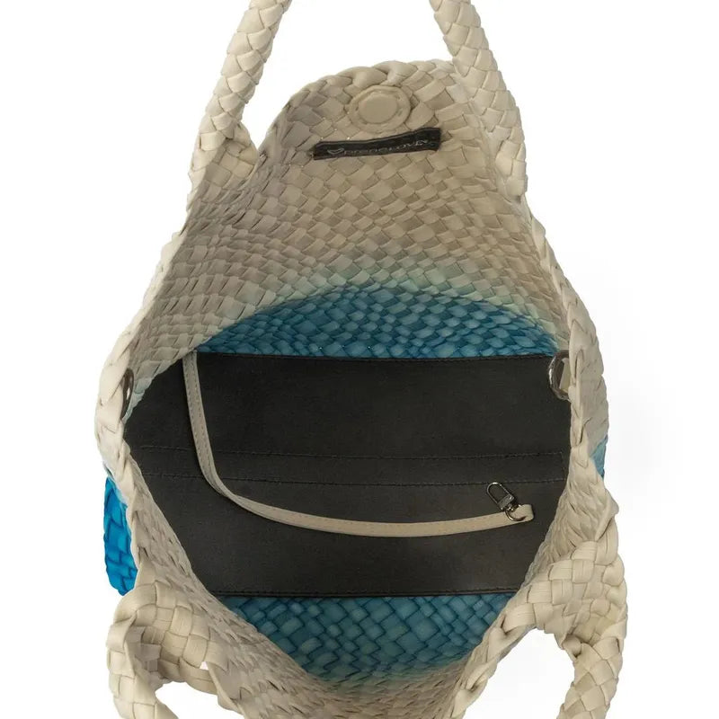 preneLOVE London Large Woven Tote - Ombre Blue