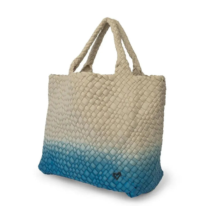 preneLOVE London Large Woven Tote - Ombre Blue