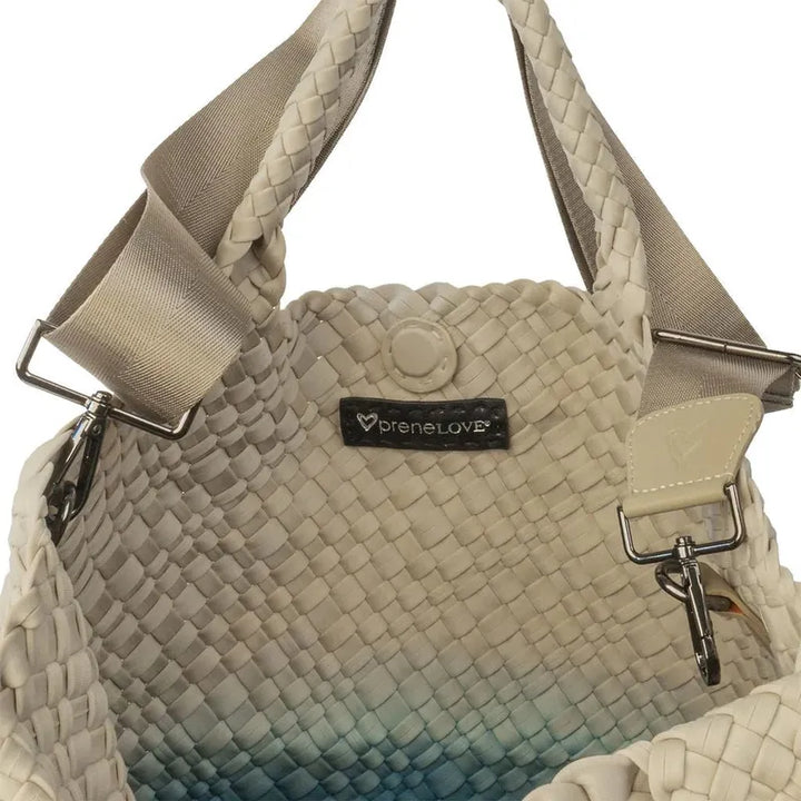 preneLOVE London Large Woven Tote - Ombre Blue