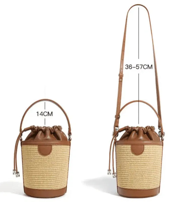preneLOVE Lytton Raffia Bucket - Biscuit