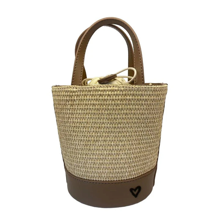preneLOVE Lytton Raffia Bucket - Biscuit