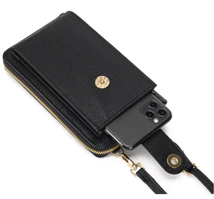 preneLOVE Solina Vegan Leather Phone Bag - Black