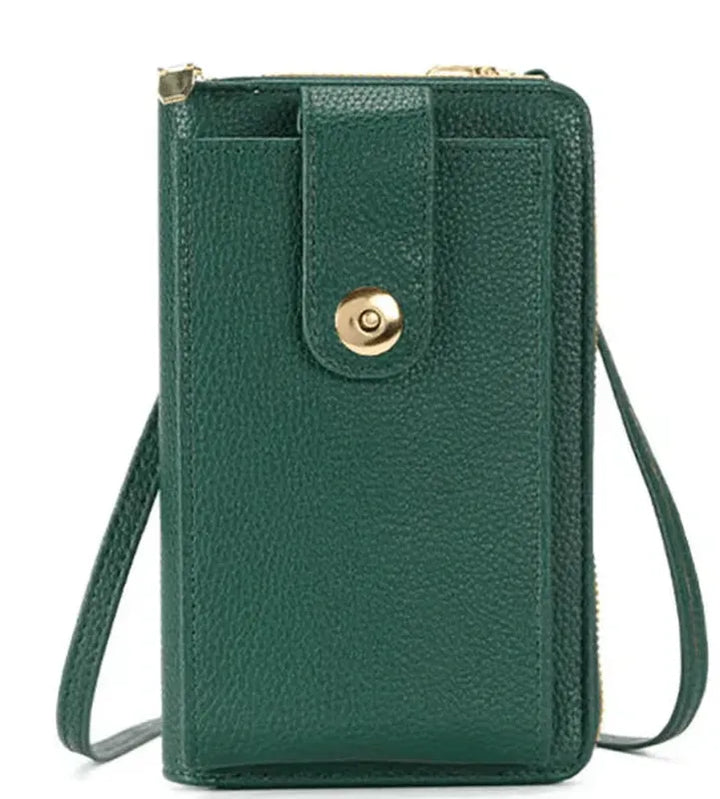 preneLOVE Solina Vegan Leather Phone Bag - Hunter Green