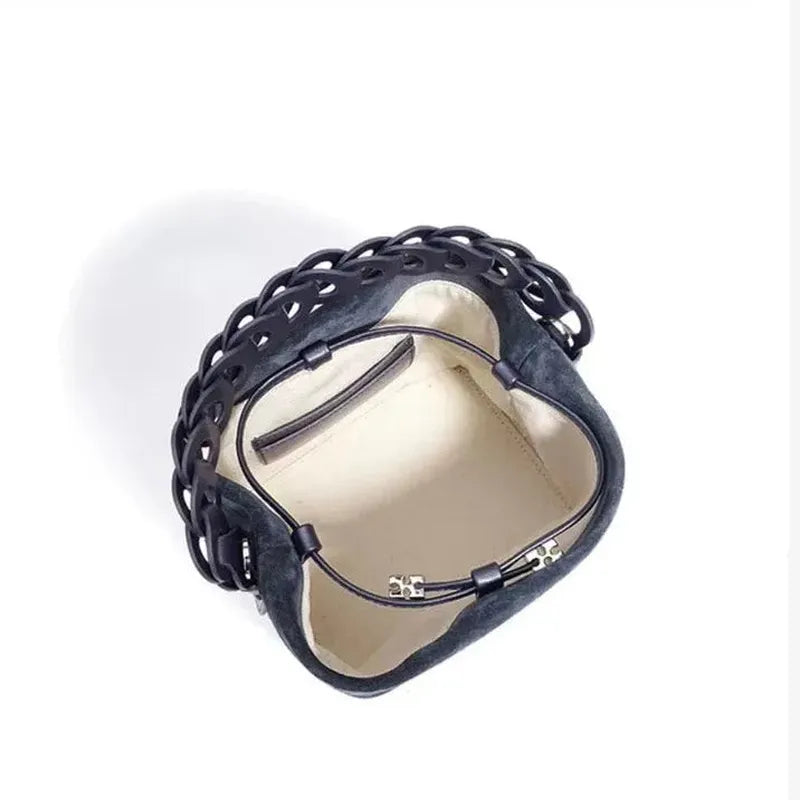 preneLOVE Trinity Suede Bucket Bag - Navy