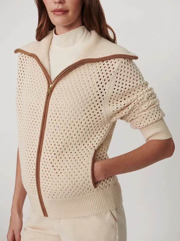 Varley Paula Zip Knit Jacket - Birch