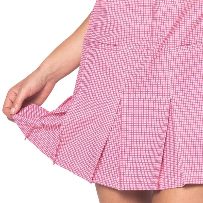 Golftini Timeless Pleated Dress - Pink Plaid
