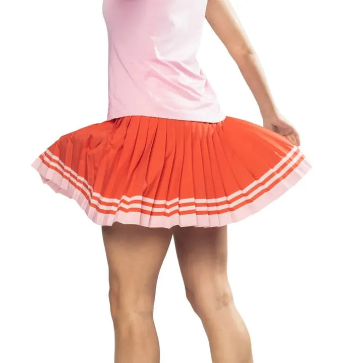 Golftini Playful Varsity Pleat Skort - Orange