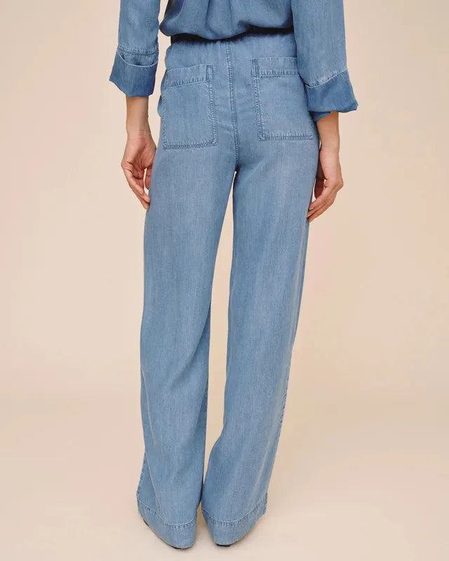 Bella Dahl Pocket Wide Leg Pant - Indigo Harbor Wash