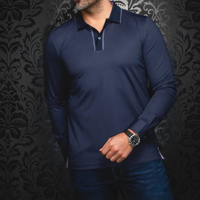 Au Noir Men's Kant L/S Polo - Navy