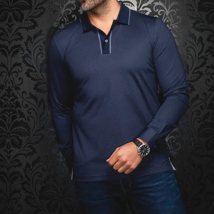 Au Noir Men's Kant L/S Polo - Navy