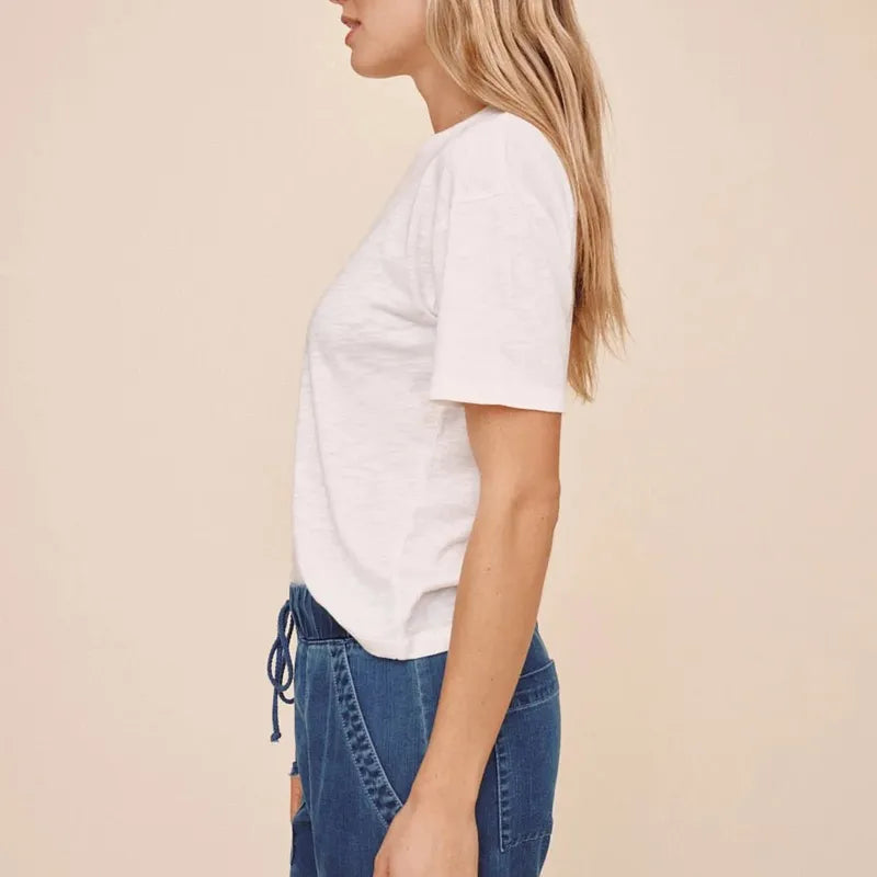 Bella Dahl Relaxed Crew Tee - White