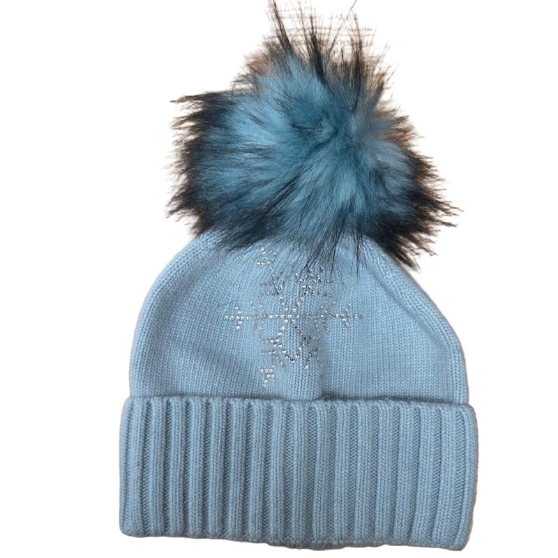 PNYC Teresa Snowflake Toque (Faux Fur)- Pale Blue