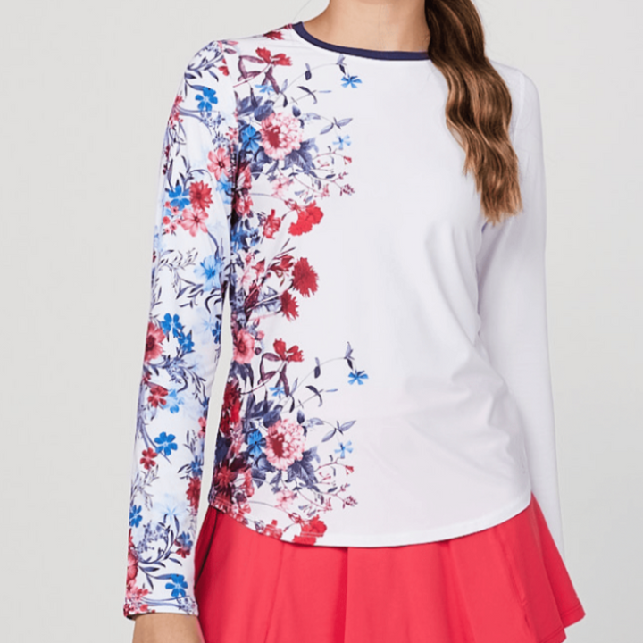 Sofibella Wild Flowers L/S Top - White Floral