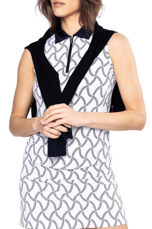 Golftini Cool Girl S/L Polo - Simply Elegant (Black/White)