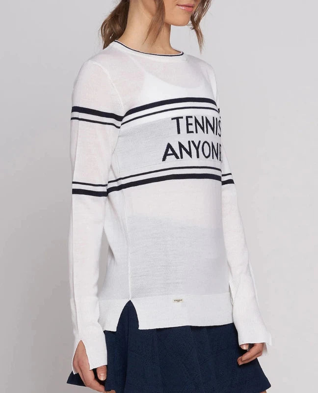 L'Etoile Court Sweater - White/Navy