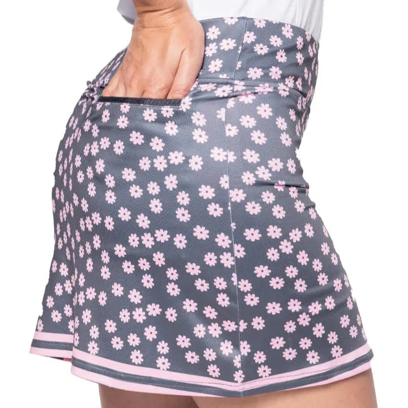 Golftini Tee Time Skort - Slate/Rose Pink
