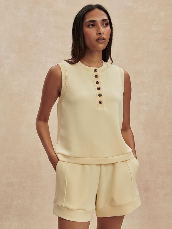 Varley Marla Button Tank - Anise Flower