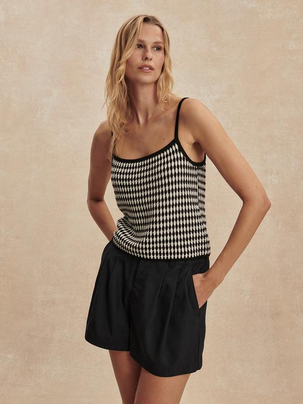 Varley Jared Knit Top - Black/Egret