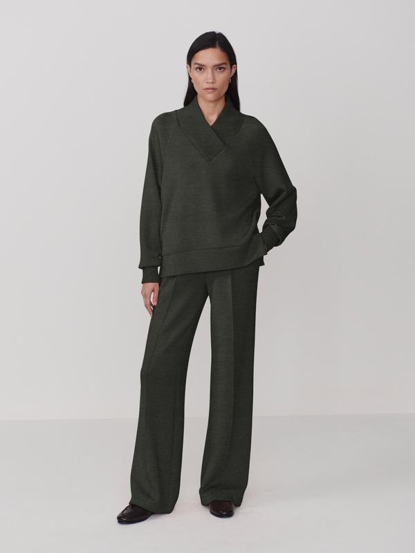 Varley Macie Zip Sweat - Olive Marl