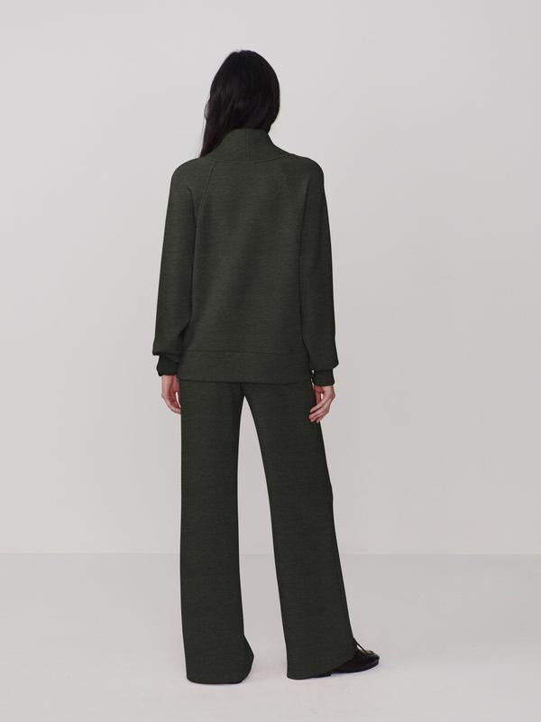 Varley Macie Zip Sweat - Olive Marl