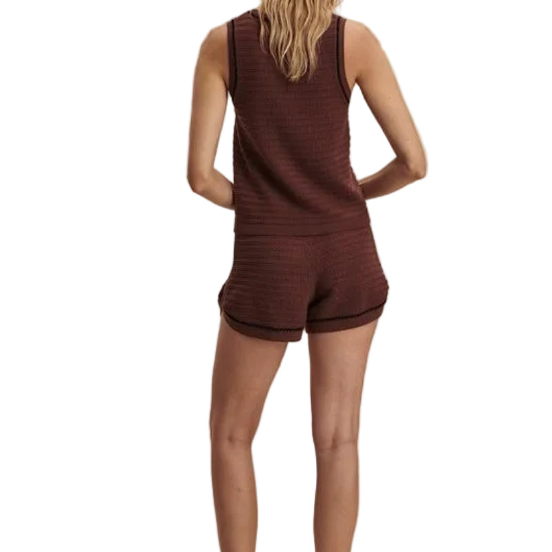 Varley Morden Pointelle Knit Shorts - Ironwood