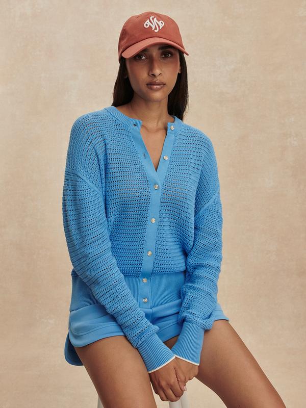 Varley Pembroke Knit Cardigan - Azure Blue