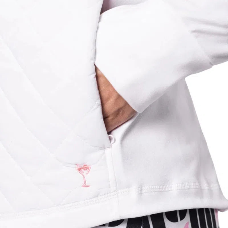 Golftini Hooded Windbreaker - White/Rose