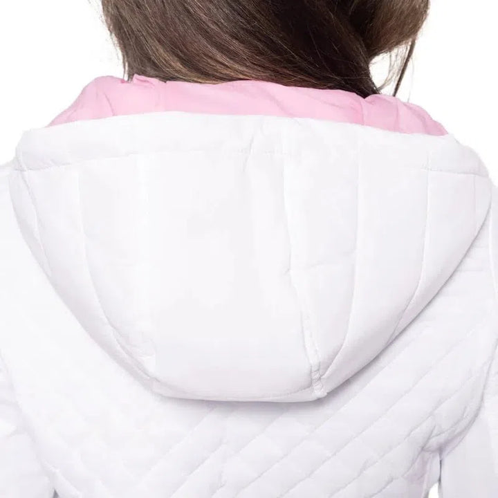 Golftini Hooded Windbreaker - White/Rose