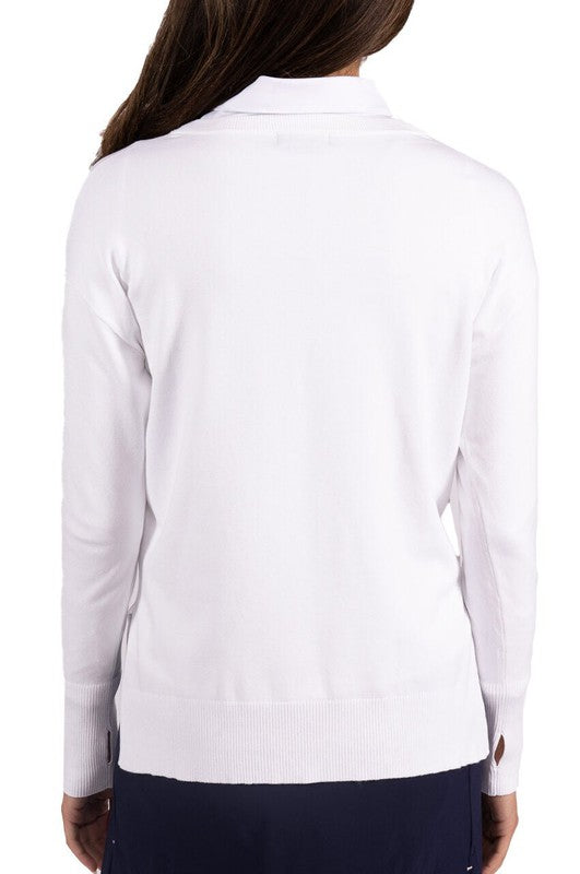 Golftini Relaxed Fit Crewneck Sweater - White