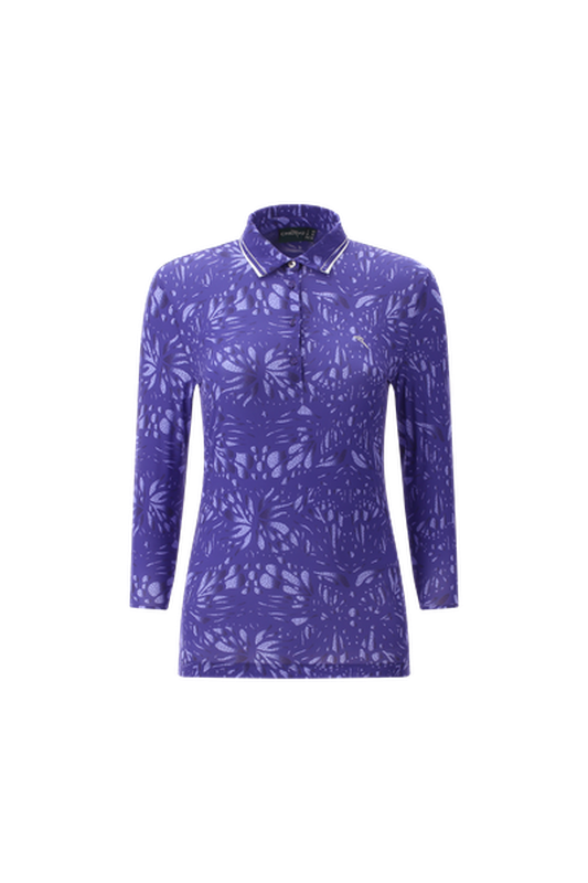 Chervò Attilia 3/4 sleeve Polo - Purple Print