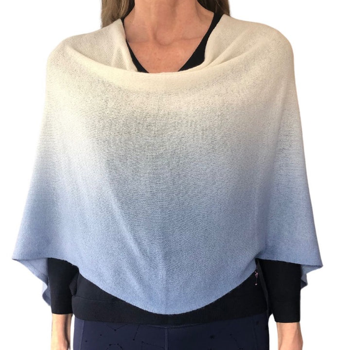 Alashan Cashmere Dip Dye Topper - Blue/Cream