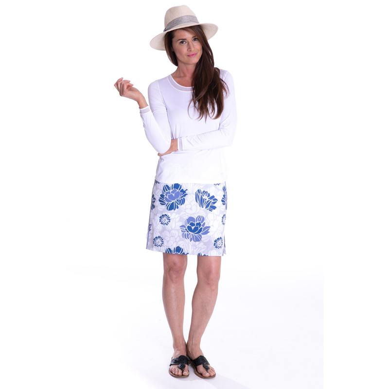 Golftini Motivator Skort - White/Blue