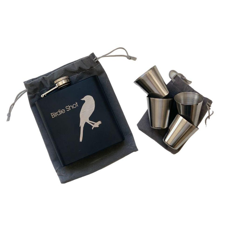 Birdie Juice Flask w/4 Shot Glasses