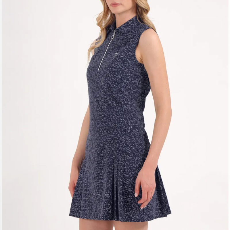 Chervo Jully S/L Polo Dress - Navy Print