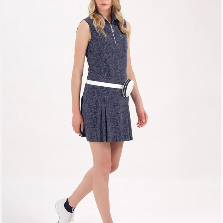 Chervo Jully S/L Polo Dress - Navy Print