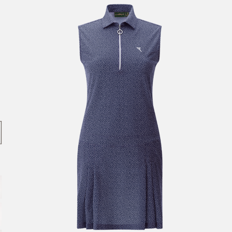 Chervo Jully S/L Polo Dress - Navy Print