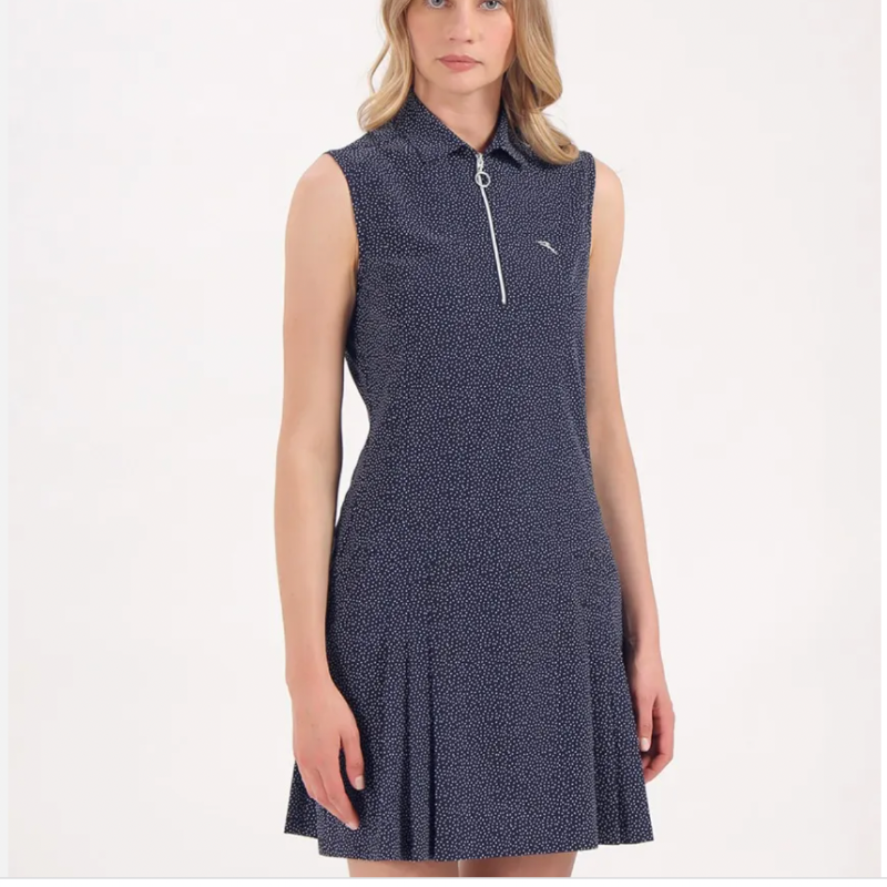 Chervo Jully S/L Polo Dress - Navy Print