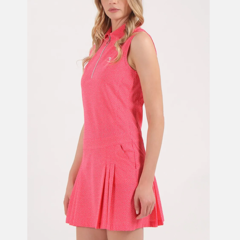 Chervo Jully S/L Polo Dress - Pink Print