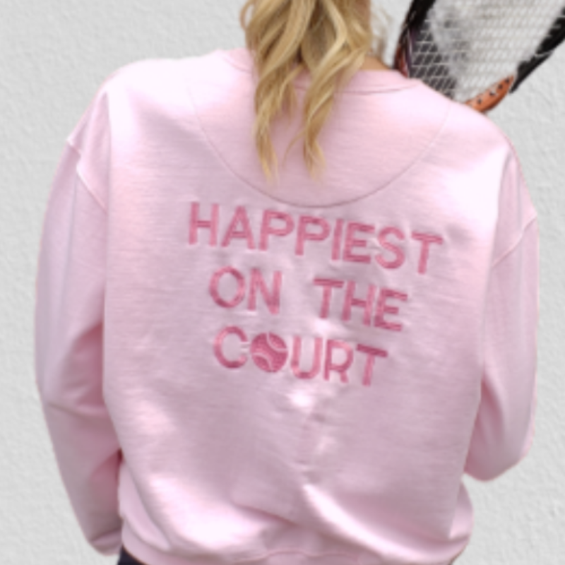 CourtLife Happiest On The Tennis Court Sweatshirt - Various Colours
