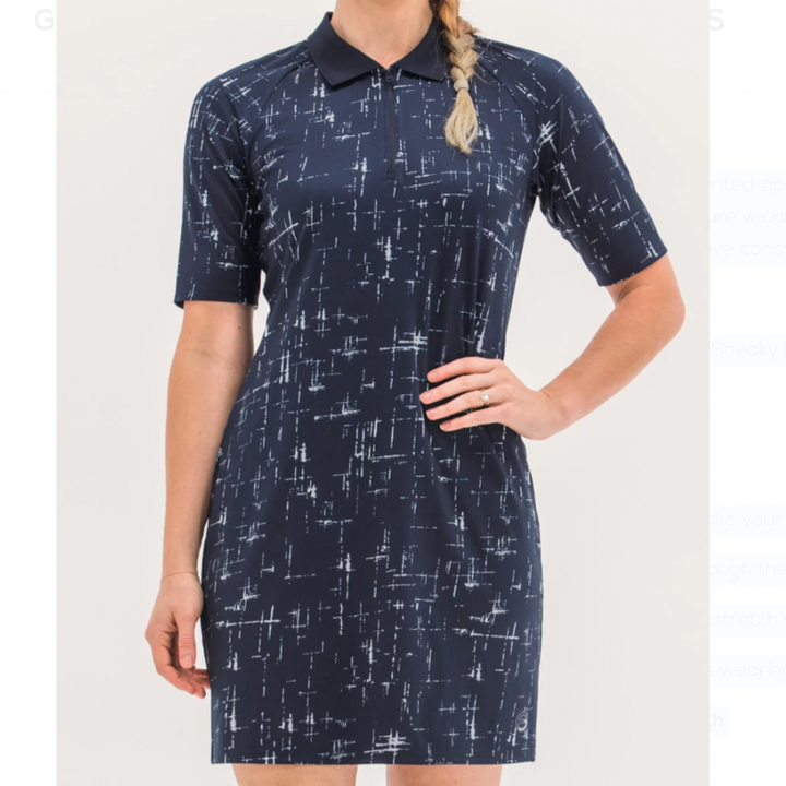Foray Golf Printed S/S Dress - Navy