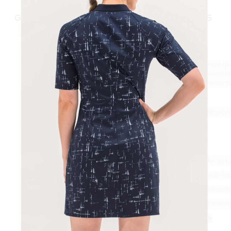Foray Golf Printed S/S Dress - Navy