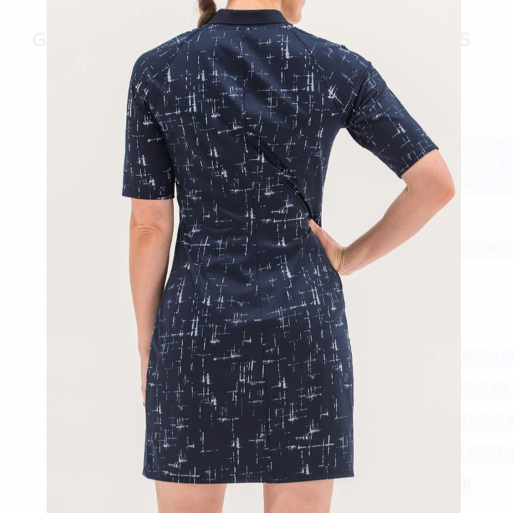 Foray Golf Printed S/S Dress - Navy