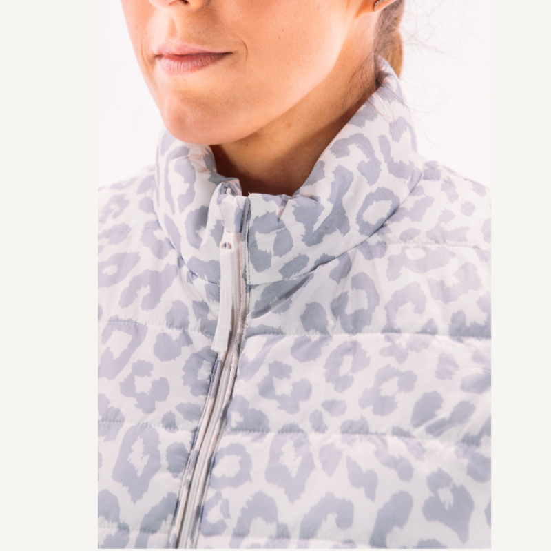 Foray Golf Quilted Packable Vest - White Leopard